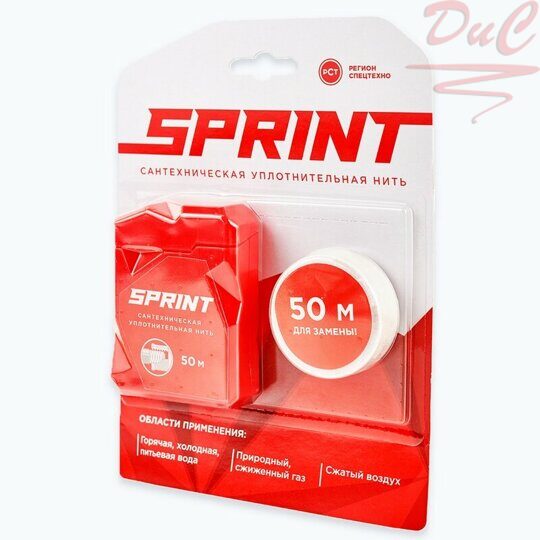 Уплотнительная нить Sprint 50м бокс + 50м катушка, блистер