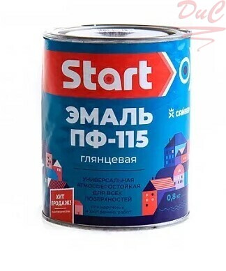 Эмаль "START" ПФ-115 красная 0,4кг Сайвер ГОСТ Р51691-2008