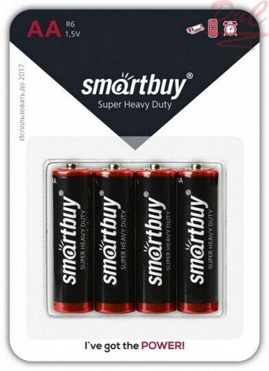 Батарейка солевая Smartbuy R6/4B (АА) блистер 4шт