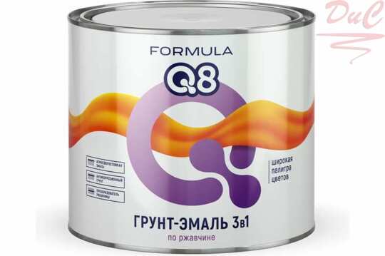 Грунт-эмаль 3 В 1 по ржавчине FORMULA Q8 Черная 2,7кг