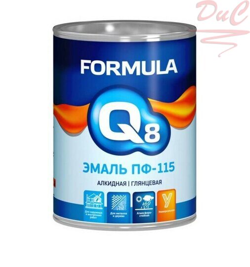 ЭМАЛЬ ПФ-115 алкидная FORMULA Q8 Голубая 0,9кг