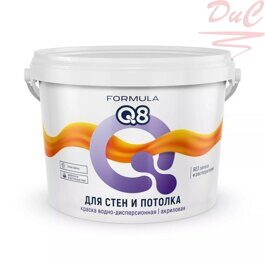 Краска Водно-дисперсионная FORMULA Q8 для стен и потолков, акриловая 13кг