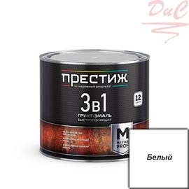 Грунт-эмаль 3 В 1 по ржавчине быстросохнущая Белая 1,9 кг Престиж 2011068