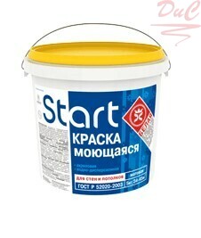 Краска "START" моющаяся белоснежная 1кг Сайвер