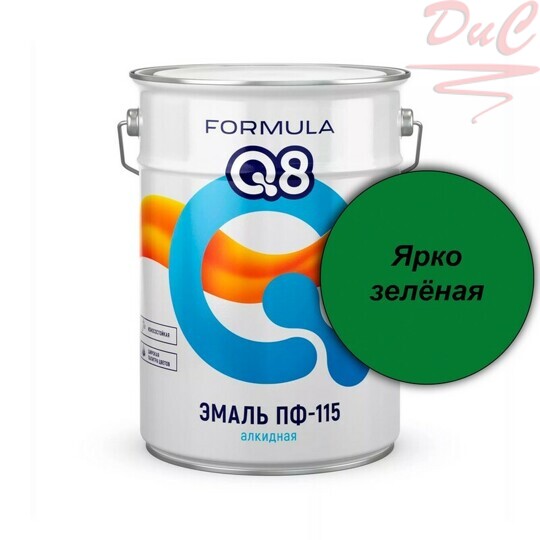 ЭМАЛЬ ПФ-115 алкидная FORMULA Q8 Ярко-зеленая 20кг