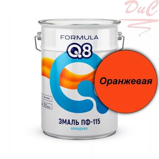 ЭМАЛЬ ПФ-115 алкидная FORMULA Q8 Оранжевая 6кг