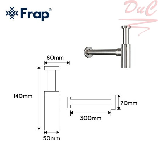 Сифон для раковины, гайка 1 1/4", 32мм. FRAP F82-5