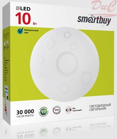 Светильник светодиодный потолочный LED 10Вт 6000К Smartbuy Ring