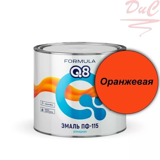 ЭМАЛЬ ПФ-115 алкидная FORMULA Q8 Оранжевая 1,9кг